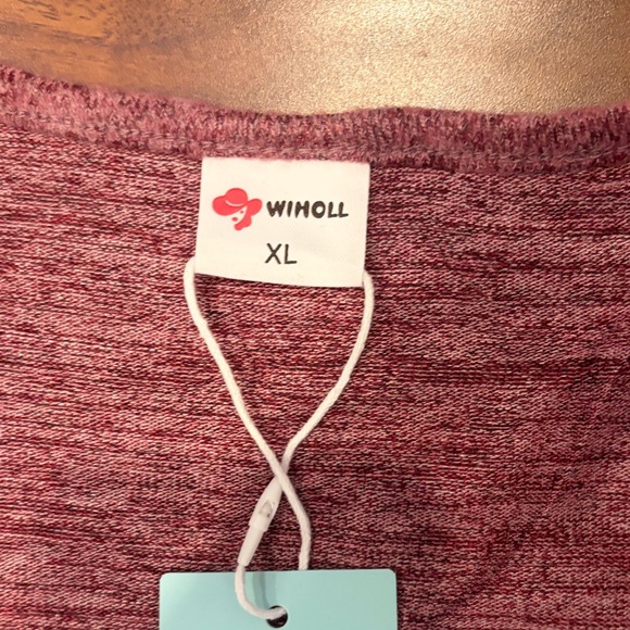 Wiholl Long Sleeve Light Burgundy Top Size X-Large NWT - Picture 2 of 7